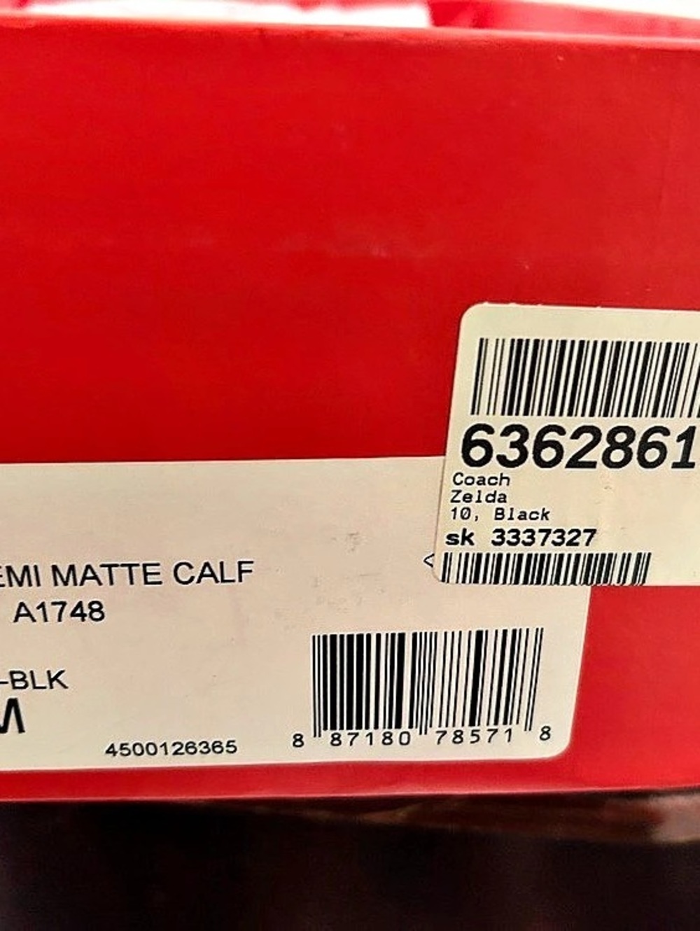 Coach Zelda Semi Matte Calf Pump Black US 10 B